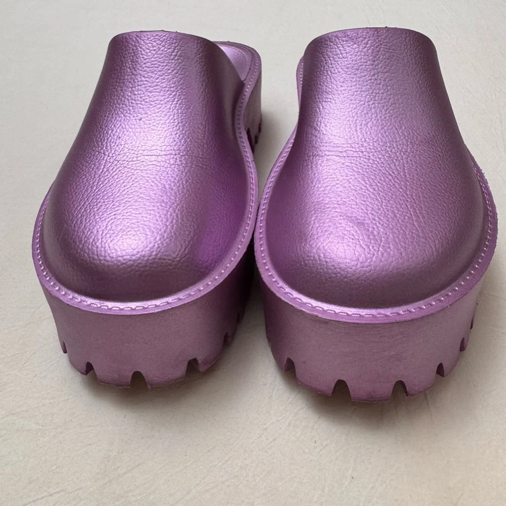Jeffrey Campbell Metallic Purple Platform Mules - Picture 3 of 6